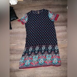 EMERY ROSE Flounce Sleeve Print dress